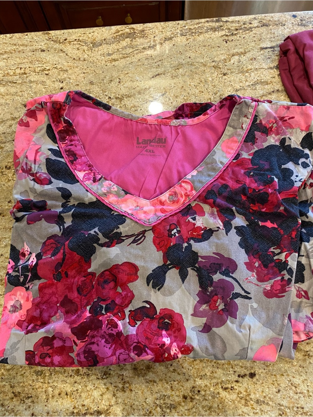 Landau floral scrub top size 4XL
